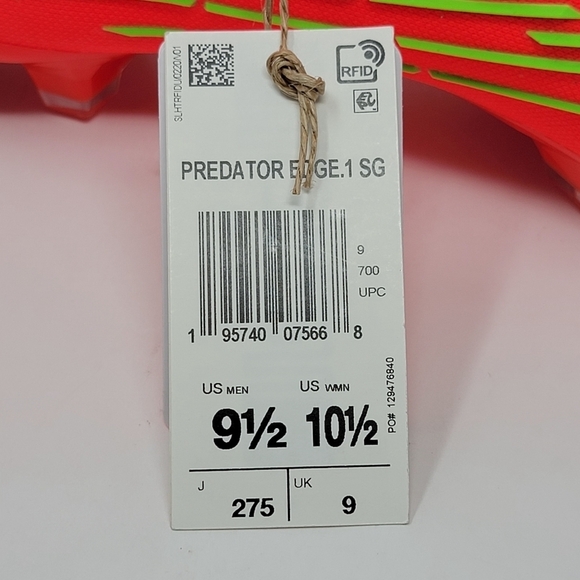 Adidas Predator Edge.1 SG Soccer Cleats Solar Red GW1016 Men’s Size 9.5 New - Picture 5 of 10